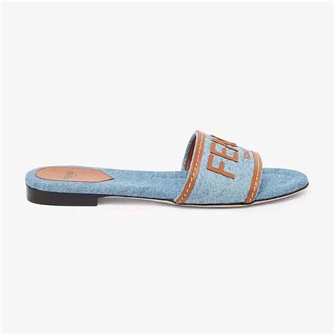 fendi slides womens sale|fendi denim slides.